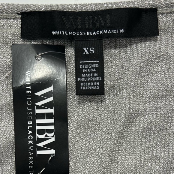 White House Black Market Shimmering Gray Knit Tank Top XS NWT - Picture 3 of 3